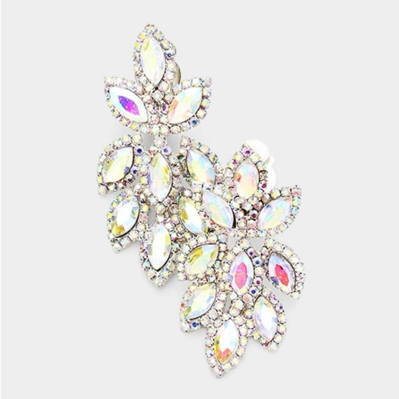 AB Crystal Clip On Earring - Picture 3 of 3